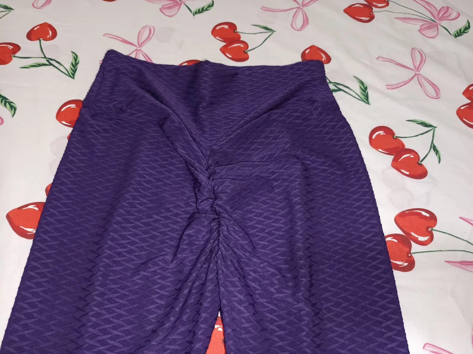 Paarse Push Up Textuur Rombos 3D Leggings - Maat L (Nieuw) – photo 5